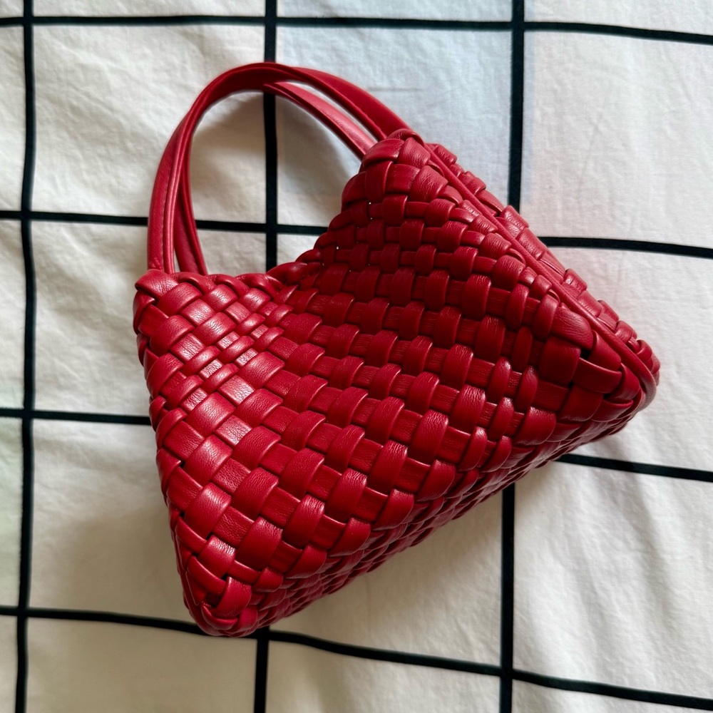 Red Remi & Reid Woven Mini Handbag